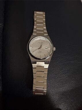 Tissot Silver Textured Dial Stainless Bracelet Watch